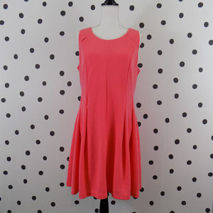 Elle Fit and Flare Coral Dress Open Back 16
